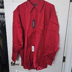 Men's Long-Sleeve Red Dress Shirt by Britches